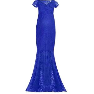Elegant Blue Lace Gown size large